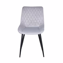 Set of 2 Velvet Chairs Padded Seat Metal Legs ELLE - LIGHT GREY