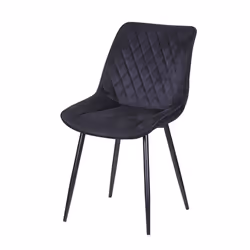 Set of 2 Velvet Chairs Padded Seat Metal Legs ELLE - BLACK