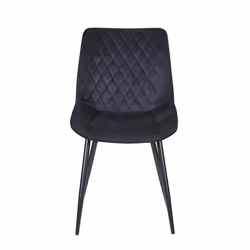Set of 2 Velvet Chairs Padded Seat Metal Legs ELLE - BLACK