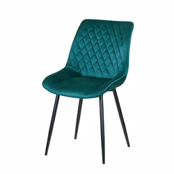 Set of 2 Velvet Chairs Padded Seat Metal Legs ELLE - GREEN