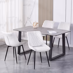 Set of 2 Velvet Chairs Padded Seat Metal Legs ELLE - BEIGE