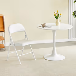 1/2/4/6 Faux Leather padded Foldable Chairs - PACK OF 1, WHITE