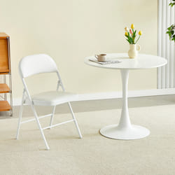 1/2/4/6 Faux Leather padded Foldable Chairs - PACK OF 1, WHITE
