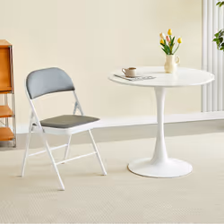 1/2/4/6 Faux Leather padded Foldable Chairs - PACK OF 1, GREY