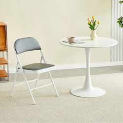 1/2/4/6 Faux Leather padded Foldable Chairs - PACK OF 1, GREY