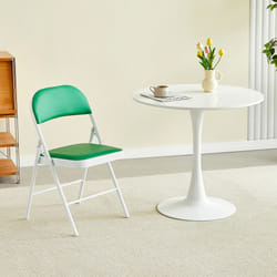 1/2/4/6 Faux Leather padded Foldable Chairs - PACK OF 1, GREEN