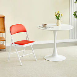 1/2/4/6 Faux Leather padded Foldable Chairs - PACK OF 1, RED