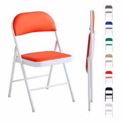 1/2/4/6 Faux Leather padded Foldable Chairs - PACK OF 1, RED
