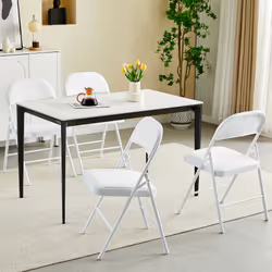 1/2/4/6 Faux Leather padded Foldable Chairs - PACK OF 4, WHITE