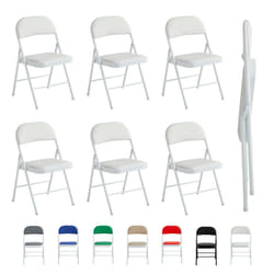 1/2/4/6 Faux Leather padded Foldable Chairs - PACK OF 6, WHITE