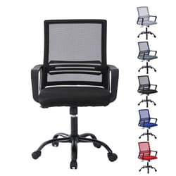 Adjustable Swivel MESH Chair with Cushion&Support - Black