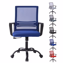 Adjustable Swivel MESH Chair with Cushion&Support - Blue