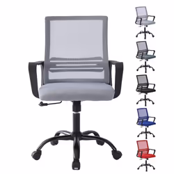 Adjustable Swivel MESH Chair with Cushion&Support - Light grey