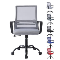 Adjustable Swivel MESH Chair with Cushion&Support - Light grey