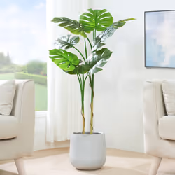 Artificial Monstera Tree with Plastic Planter&Moss - 120CM