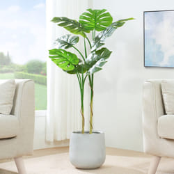 Artificial Monstera Tree with Plastic Planter&Moss - 120CM