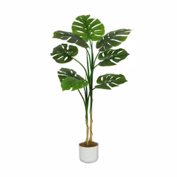 Artificial Monstera Tree with Plastic Planter&Moss - 120CM