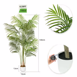 Artificial Palm Tree with Plastic Planter and Moss - 140CM