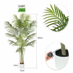 Artificial Palm Tree with Plastic Planter and Moss - 160CM