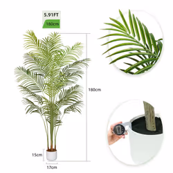 Artificial Palm Tree with Plastic Planter and Moss - 180CM