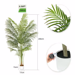 Artificial Palm Tree with Plastic Planter and Moss - 200CM
