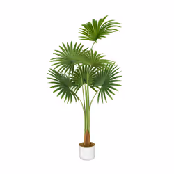 Artificial Fan Palm  with Plastic Planter and Moss - 120CM
