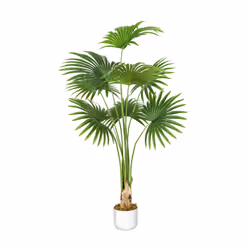 Artificial Fan Palm  with Plastic Planter and Moss - 140CM