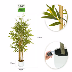 Artificial Bamboo Tree with Plastic Planter & Moss - 120CM