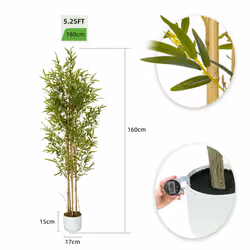 Artificial Bamboo Tree with Plastic Planter & Moss - 160CM