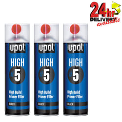 3 X U-Pol HIGH5 1K Ready For Use BLACK High Build Primer Paint 450ml UPOL