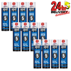 12 X U-Pol HIGH5 1K Ready For Use BLACK High Build Primer Paint 450ml UPOL