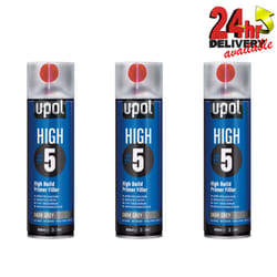 3 X U-Pol HIGH5 1K Ready For Use DARK GREY High Build Primer Paint 450ml UPOL