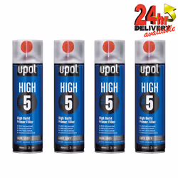 4 X U-Pol HIGH5 1K Ready For Use DARK GREY High Build Primer Paint 450ml UPOL