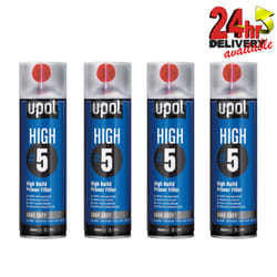 4 X U-Pol HIGH5 1K Ready For Use DARK GREY High Build Primer Paint 450ml UPOL
