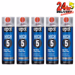 5 X U-Pol HIGH5 1K Ready For Use DARK GREY High Build Primer Paint 450ml UPOL