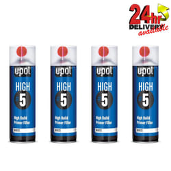 4 X U-Pol HIGH5 1K Ready For Use WHITE High Build Primer Paint 450ml UPOL