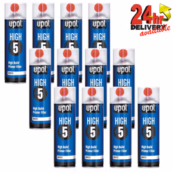 12 X U-Pol HIGH5 1K Ready For Use WHITE High Build Primer Paint 450ml UPOL