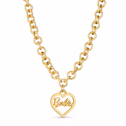 Barbie Round Link Heart Necklace - Gold