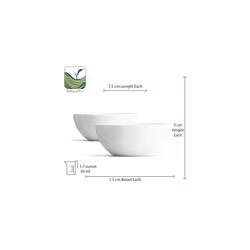 Chinese Tea Cup Bone Porcelain - 2 Teacups from China in Thin Porcelain - Classic Bowl Shape 50 ml Each