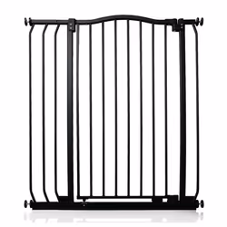 Safetots Extra Tall Curved Top Gate - Matt Black, 80cm - 89cm