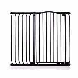 Safetots Extra Tall Curved Top Gate - Matt Black, 98cm - 107cm