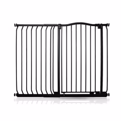 Safetots Extra Tall Curved Top Gate - Matt Black, 116cm - 125cm