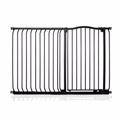 Safetots Extra Tall Curved Top Gate - Matt Black, 134cm - 143cm