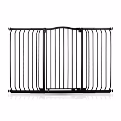 Safetots Extra Tall Curved Top Gate - Matt Black, 152cm - 161cm