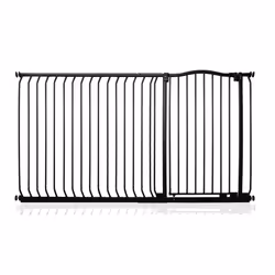 Safetots Extra Tall Curved Top Gate - Matt Black, 171cm - 180cm