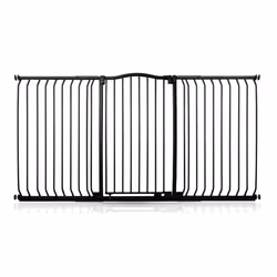 Safetots Extra Tall Curved Top Gate - Matt Black, 179cm - 188cm