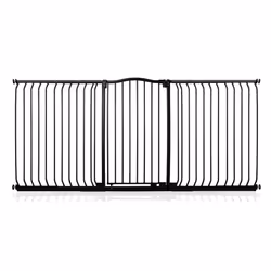 Safetots Extra Tall Curved Top Gate - Matt Black, 197cm - 206cm