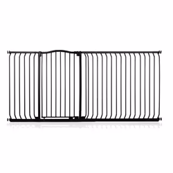 Safetots Extra Tall Curved Top Gate - Matt Black, 198cm - 207cm