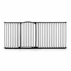 Safetots Extra Tall Curved Top Gate - Matt Black, 216cm - 225cm