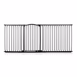 Safetots Extra Tall Curved Top Gate - Matt Black, 225cm - 234cm
